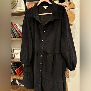 Terra and Sky Black corduroy dress plus size 4x 26w 28w